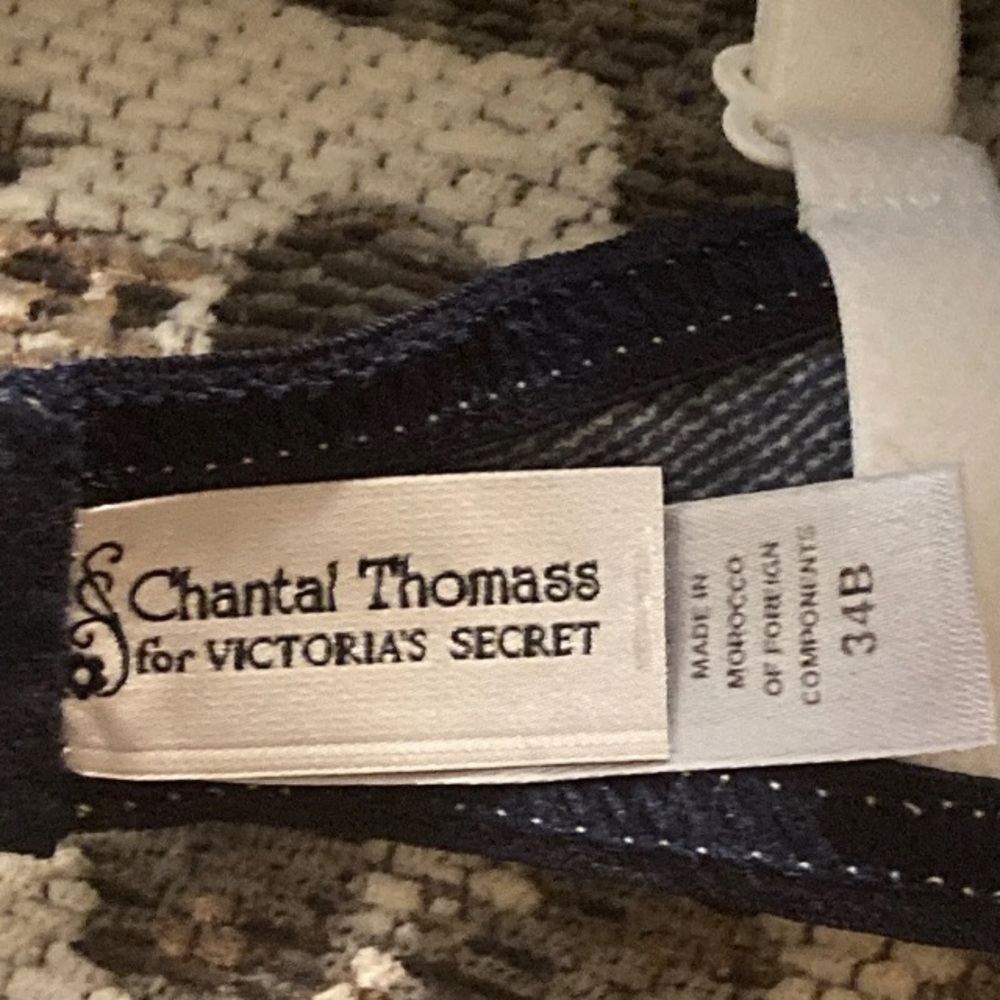 Chantal Thomass Victoria's Secret Denim Ribbon Cheeky Panties S & Bra 34B Set - Picture 11 of 13